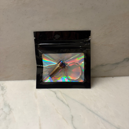 Large Burnt titanium keychain